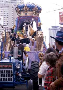 Float with golden lions